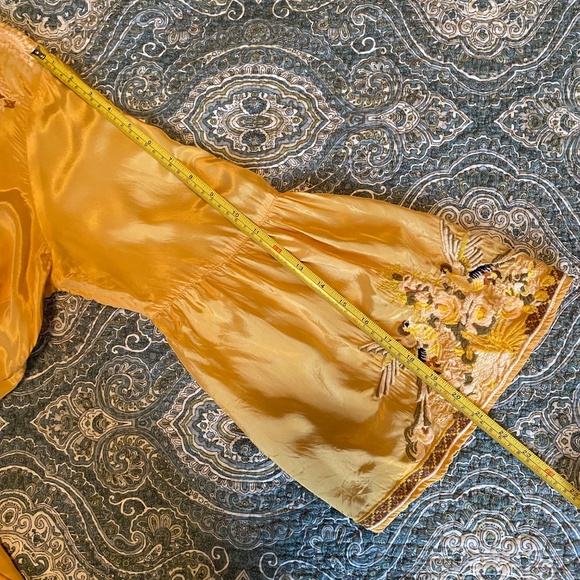 Sundance Yellow Embroidered Bell Sleeve Top, Size Large - Picture 8 of 12